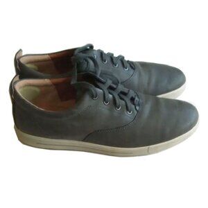 Ecco Kyle Suede Lace Up Loafers 45 11 Dark Gray Tan Leather